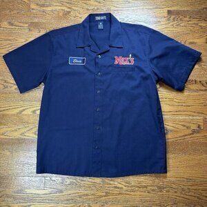 Vintage Time Out Employee Shirt Men’s Large Max’s Tap House Beer “Elvis” Blue
